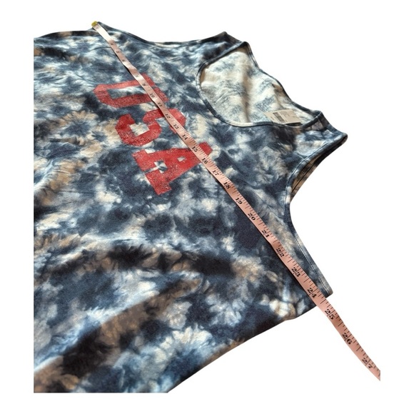 Lane Bryant "USA" Tie-Dye Knotted Waist T Shirt Tank in Size 18/20 NEW - Picture 6 of 16
